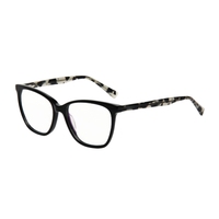 Nueva Montura de Gafas Ópticas Cuadradas de Acetato, Montura Negra, Patillas con Diseño de Carey, Diseño Unisex Moderno para Todas las Formas de Rostro RS2401