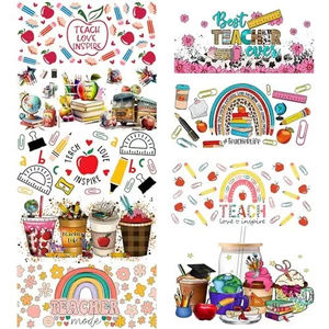 Vinilos UV para Transferencia 3D, Resistentes al Agua, Duraderos, Adhesivos Termoadhesivos para Vasos de Metal de 16 oz, Vinilos Navideños UV para Envolturas - Product Image 3