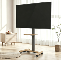 Support de télévision mobile sur pied, réglable en hauteur, avec étagère pour appareils, pour usage résidentiel intérieur multi-scènes