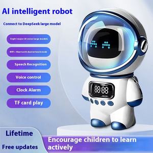 <span class=keywords><strong>Robot</strong></span> éducatif ALBASSA de haute qualité avec haut-parleur intelligent, design astronaute, veilleuse sans fil, musique et roues Mecanum - Product Image 3