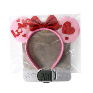 Cerchietto per Capelli a Forma di Cuore Rosa per Matrimoni e San Valentino, Accessorio per Capelli con Orecchie di Minnie e Mickey, Decorazione per Festival - Product Image 3