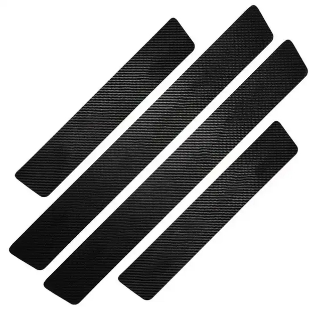 4PCS Waterproof Carbon Fiber Pattern Anti Scratch Edge Guard Threshold Plate Stickers Strip Trunk Car Door Sill Protetor