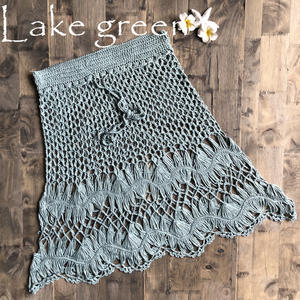 Jupe courte en crochet faite à la main de couleur unie avec cordon de serrage pour les femmes Style décontracté avec taille naturelle pour les vacances d'automne Vêtements de plage - Product Image 4