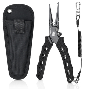 Zoutwatervissers Tang Multitool 7 3Inch Zwart Roestvrijstalen Lijnsnijder Crimper Split Shot Gereedschap Vistang - Product Image 2