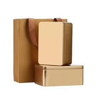 En gros Logo Personnalisé Carré Rectangle Fer Blanc Fer Bonbons Biscuit Cadeau Chocolat Peut Grandes Petites Boîtes En Métal Charnière