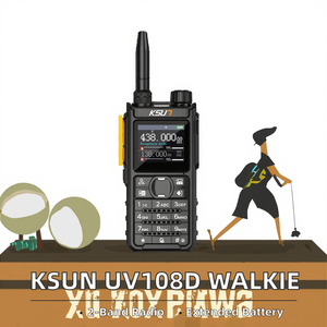 UV108D 5W <span class=keywords><strong>de</strong></span> mano <span class=keywords><strong>de</strong></span> doble banda para transceptor <span class=keywords><strong>de</strong></span> radio Walkie Talkie analógico AM FM NOAA UHF VHF HAM para transceptor <span class=keywords><strong>de</strong></span> radio - Product Image 3