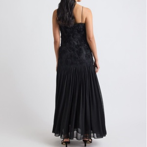 Robe longue évasée sans manches à fleurs 3D, taille élastique, style bohème décontracté pour le printemps et l'été - Product Image 2