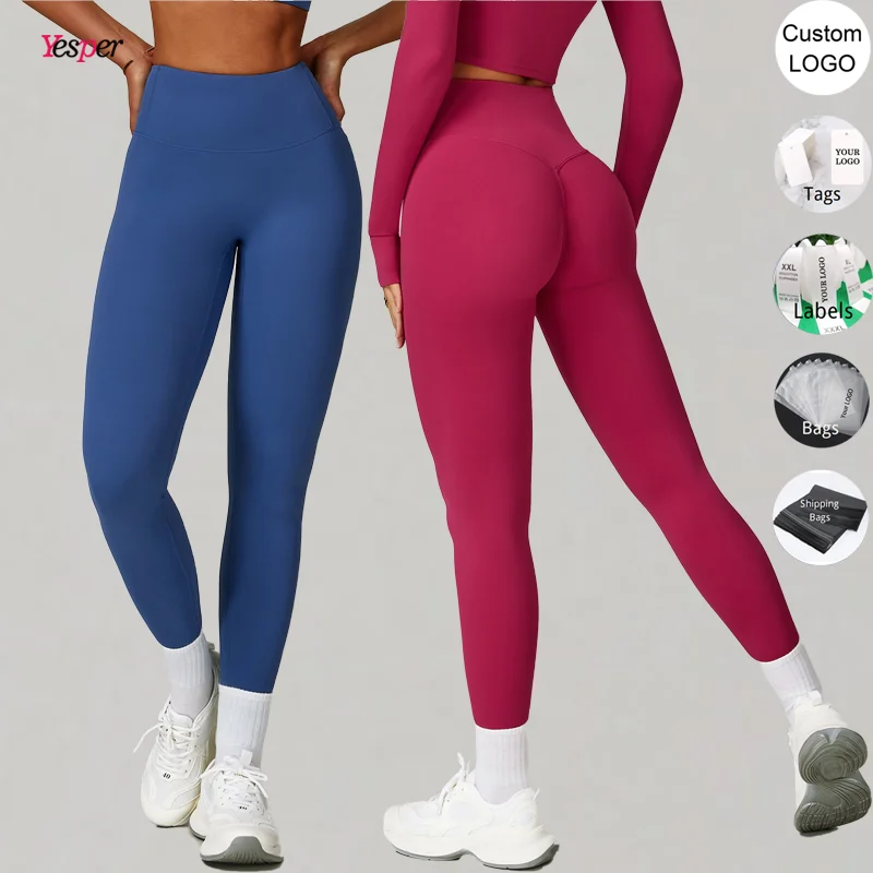 Naked Feeling High Stretchy Workout Leggings Girls High Waist Tummy Control Tights Pants Female Women Sport Leggings