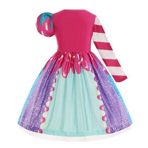 Conjunto de Disfraz de Princesa con Estampado de Caramelos para Niñas, con Diadema, para Fiestas de Halloween - Product Image 2