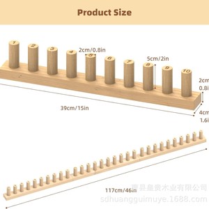Wooden Blanket Knitting <b>Board</b> 10 <b>Pegs</b> DIY Knitting Frame Home Craft <b>Tool</b> - Product Image 4