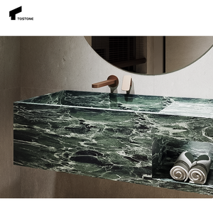 Tostone Aanpasbare Luxe Gepolijste Natuurlijke Verde Alpi Marmeren Platen Voor Badkamer Muur Opgehangen Wastafel Of Ijdelheid Top Wastafel - Product Image 5