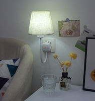 Applique murale enfichable en tissu d'intérieur Veilleuse de chevet nordique Lampe décorative à LED