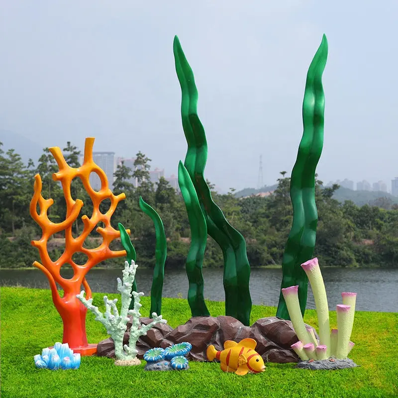 Escultura de Animal marino de resina para decoración de jardín al aire libre, estatua de pez de tamaño real para evento en la playa