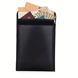 YIHUAING Large Capacity Black Zippered Fireproof <b>Document</b> <b>Bag</b> Portable Storage for Office Home Certified Fireproofing for School - Product Image 1