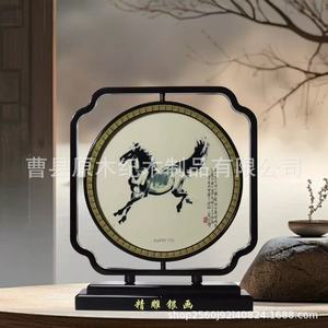 Marco de Exhibición para Bordados de Suzhou, Hecho a Mano en Madera, Adorno Tradicional para Regalo, Cuadrado, para Sala de Estar, Estudio o Entrada - Product Image 3