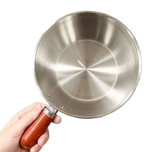Stainless Steel <b>Soup</b> <b>Pot</b> With Wooden Handle Minimalist Design Rust Proof Hand Wash Only No Cover General Use - Product Image 2