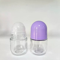 Flacon en verre vide transparent de 50 ml pour déodorant roll-on, rechargeable, pour soins de la peau, huiles essentielles et parfums