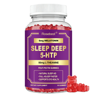 Gummies de soutien au sommeil profond à la mélatonine 6mg haute puissance, certifiées GMP, marque privée OEM, véganes, avec 5-HTP, L-Théanine et Magnésium