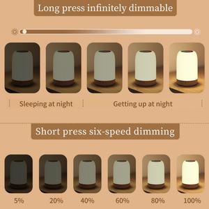 Lampe tactile LED avec couleurs RGB à intensité variable, lampe de table en bois, fonction de minuterie, rechargeable par USB, veilleuse pour chambre à coucher, décoration pour enfants - Product Image 6