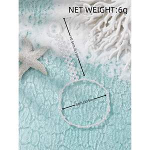 Tobillera de Perlas de Imitación con Hilo Elástico, Estilo Bohemia, Joyería para Pies de Mujer para Bodas y Playa - Product Image 6