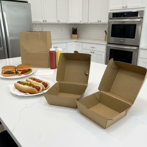 Cajas de Papel Corrugado al por Mayor <span class=keywords><strong>con</strong></span> Diseño de Logotipo Personalizado para Empaque de <span class=keywords><strong>Hamburguesas</strong></span> y Hot Dogs - Product Image 2