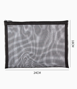 Borsa Cosmetica in Rete di Nylon Nera Impermeabile, Pochette <span class=keywords><strong>da</strong></span> Viaggio per Trucchi con Cerniera, Logo Personalizzato OEM, Borse Promozionali per Conservazione - Product Image 4