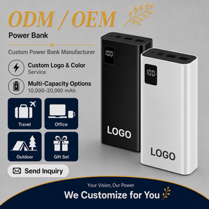 พาวเวอร์แบงค์พร้อมหน้าจอ LED ความจุ 10000mAh 20000mAh 30000mAh ช่องเสียบ USB คู่ รองรับการชาร์จเร็ว PD สำหรับสมาร์ทโฟน อุปกรณ์เสริม จำหน่ายจำนวนมาก - Product Image 1