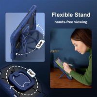Housse de protection pour tablette hybride antichoc, étanche, en silicone rigide avec support à anneau pour iPad Air 11 pouces 13