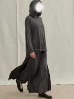 Setelan Olahraga Muslim Wanita Willson Custom OEM 2 Potong, Hoodie Lengan Panjang, Celana Lebar, Cepat Kering, Bernapas