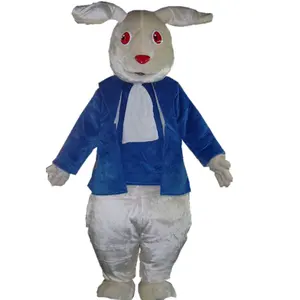 HOLA 蓝色复活节兔子吉祥物成人服装