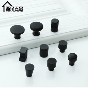 Xiduo Hardware Modern Cabinet <b>Knobs</b> Matte <b>Black</b> Gold Aluminum Alloy Round Single Hole For Drawer Wardrobe Door - Product Image 3