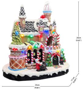 Progetto di Decorazione da <span class=keywords><strong>Giardino</strong></span> Personalizzata a Prezzo Economico, Modello Artificiale di <span class=keywords><strong>Villaggio</strong></span> in Resina con Scena Natalizia della Casa di Pan di Zenzero di Babbo Natale in Stile Personalizzato - Product Image 2