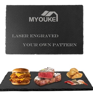 Nhà Máy Giá Rẻ Giá Đá Tự Nhiên Pho Mát Màu Đen Hội Đồng Quản Trị Slate Sushi Tấm Cho Thực Phẩm Phục Vụ Biểu Tượng Tùy Chỉnh Slate Placemats - Product Image 2