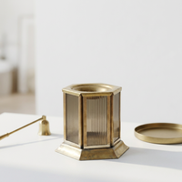Nouveau diffuseur d'aromathérapie en verre côtelé et laiton pour la décoration, par les fabricants