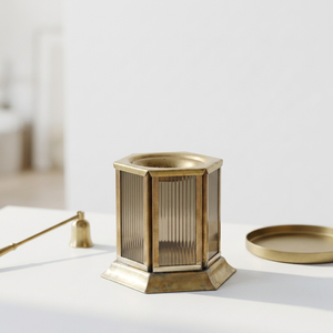 Manufacturers Latest Ribbed Glass Brass <b>Incense</b> <b>Burner</b> Aromatherapy Diffuser for Decoration - Product Image 6