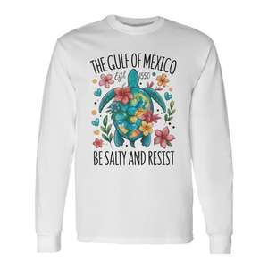 T-shirt à manches longues Gulf Of Mexico Turtle pour adulte, unisexe, col rond, impression numérique, promotionnel - Product Image 1