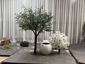 Nuevo Olivo Artificial Grande, Personalizable, Moderno, Hecho a Mano, Realista, Ecológico, Duradero, de Vidrio Verde Sintético para Interiores - Product Image 2