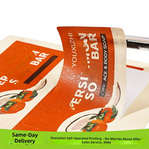 Adhesive <b>Sticker</b> <b>Labels</b> Custom Roll Style Transparent Printing Kraft Paper Waterproof Logo Seal Circle Shape Promotional - Product Image 5