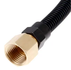 Connecteur de conduite de gaz flexible sans sifflet de 1/2 "OD x 3/8" ID 24 "pour tuyau de cheminée au gaz naturel ou au propane liquide