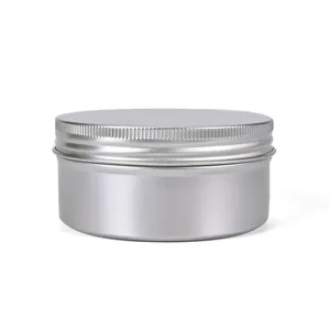 83*42 200毫升银圆形铝罐金属锡罐盒带螺帽的铝锡容器