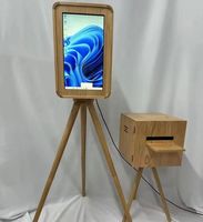 Nouvelle Machine Photobooth Double Miroir Magique en Bois 2026 avec Écran Tactile 18,5 Pouces, Appareil Photo et Imprimante Optionnels – Cabine Selfie