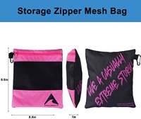 Sacs de rangement en filet à fermeture éclair personnalisables en polyester pour le sport, les voyages, la gym, la randonnée, les cadeaux promotionnels