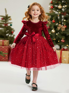 White Velvet Dress Girls