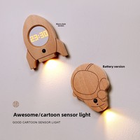 Lampu Dinding Dekoratif CJH Kayu Solid PVC dengan Sensor Jam, Lampu Malam Cahaya Lembut untuk Pintu Masuk, Samping Tempat Tidur, Koridor, dan Dapat Diisi Daya
