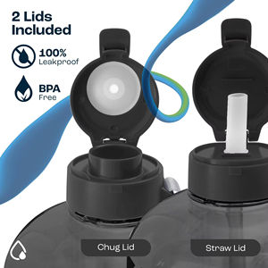 Botella de Agua Deportiva de Plástico de Gran Capacidad a Prueba de Fugas con Marcador de Tiempo para Entusiastas del Fitness - Product Image 3