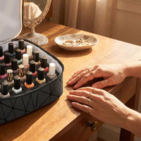 Sac de rangement pour vernis à ongles, trousse de maquillage, étui cosmétique 2 niveaux, grand porte-pinceaux de voyage, portable, professionnel, pour salon et artiste