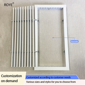 Grille de ventilation en alliage d'aluminium, extérieure, étanche à la pluie, entrée et sortie d'air, <span class=keywords><strong>volume</strong></span> d'air réglable, persienne, design moderne, rectangulaire - Product Image 4