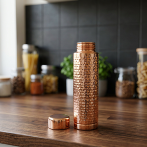 Botella de Agua Premium 100% Cobre Puro Ecológica, Apta para Agua Hirviendo, con Asa de Transporte y Tapa sin Costuras, para Deportes, Oficina y Cocina - Product Image 2