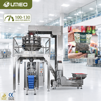 Machine d'emballage verticale automatique à plusieurs têtes 420D, 110 BPM, haute vitesse, pour l'emballage de céréales, de fruits secs, d'aliments pour animaux, de produits granulaires