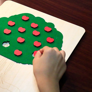 Juguete educativo y de desarrollo del cerebro 3D para niños, superventas, rompecabezas de conteo de matemáticas de manzana de madera Montessori - Product Image 6